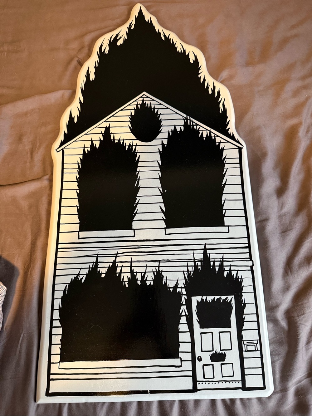 Black & White House Silhouette Wall Art - Home Wall Decor